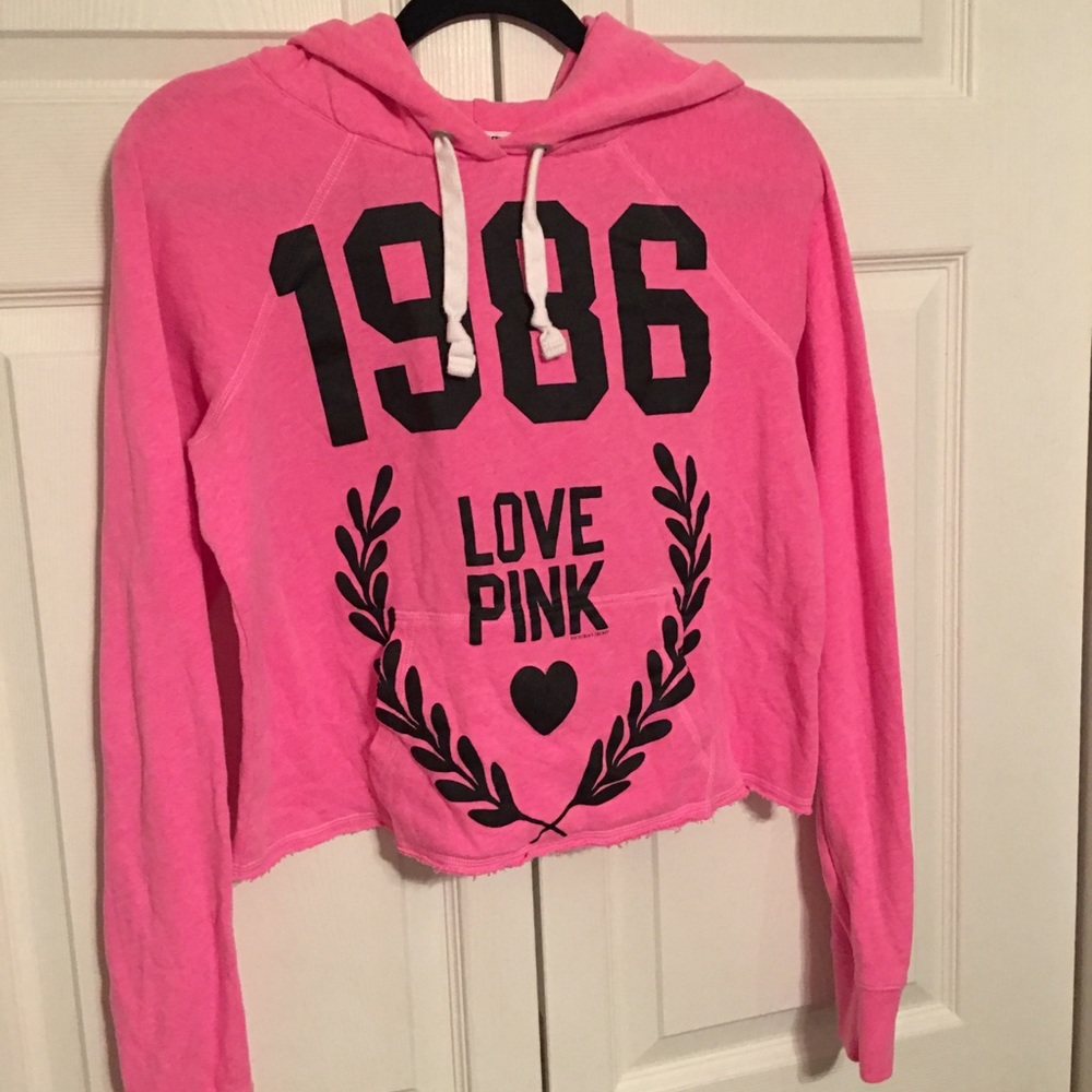 VS Pink cropped long- sleeve sweatshirt - Small